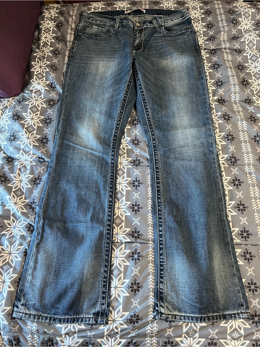 Tin Haul Men's Blue Flared Denim Jeans